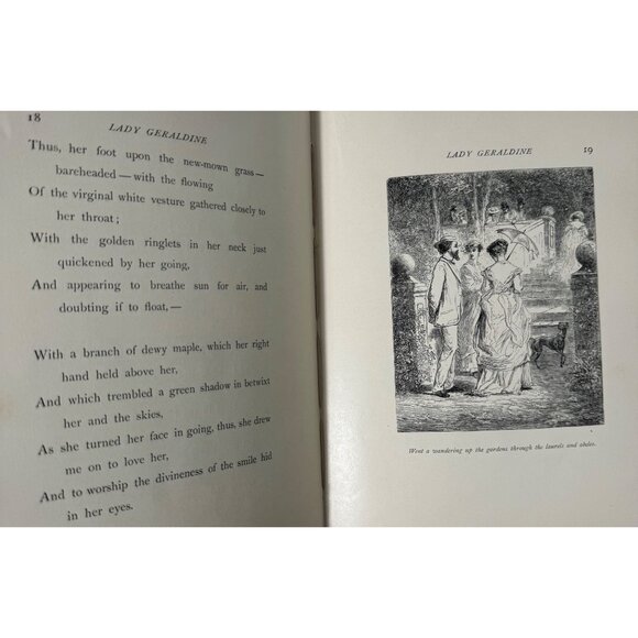 Lady Geraldines Courtship By Elizabeth Barrett Browning 1885 Antique Hardcover B - Picture 14 of 16